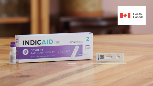INDICAID COVID-19 Rapid Antigen At-Home Test Authorized for Use by Health Canada
